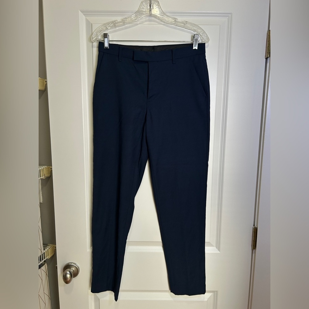 Class Club Blue Dress Pants Tailored Straight Leg